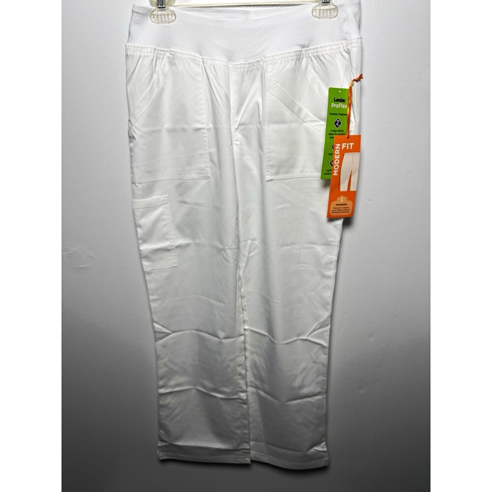 Landau ProFlex Women’s Modern Fit Stretch Scrub Pants White Size S